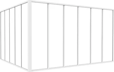 Produktbild von Eck-Innenfenster aus pulverbeschichtetem Aluminium Weiß 180 x 150 x 105 cm (B x T x H) – BAYVIEW