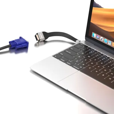 Produktbild von AlzaPower FlexCore USB-C 3.2 Gen 1 (M) auf VGA (F) schwarz