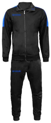 Trainingsjack mit Reißverschluss, Polyester, Schwarz/Blau, Herren