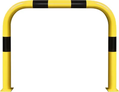 Produktbild von PROREGAL Rammschutz-Bügel XL | HxB 120x150cm | Rohr-Ø 10,8cm | Feuerverzinkter & kunststoffbeschichteter Stahl | Schwarz-Gelb