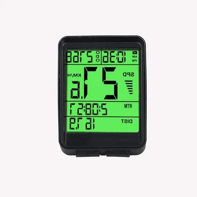 Obrázek produktu pro Počítač na kolo - Odometr, rychloměr - Měření dat o jízdě - Bezdrátový LCD displej - 4,5 x 6,1 cm - Černý