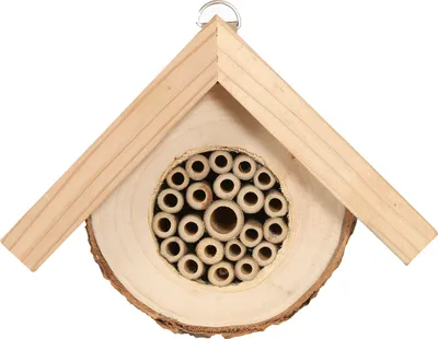 Produktbild von Dehner Natura Premium Insektenhotel Cuneo, Bienenhotel wetterfest, Insektenhaus/Nistkasten für Bienen/Schmetterlinge/Käfer, ca. 17 x 13.5 x 8 cm, Zedernholz/Pappel, Natur