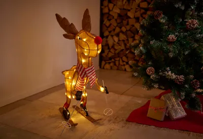 Produktbild von LED Weihnachtsdeko 70cm hoch mit 45 integrierten warmweiß Rentier