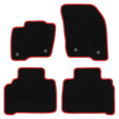 Productafbeelding van Velours automatten voor Ford Galaxy MK3 vanaf 2015 (MPV) – 4-delig, zwart/rood, op maat – Wielganizator CARLUX
