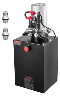 Obrázok produktu pre VEVOR 20 Qt hydraulický agregát, dvojčinné čerpadlo pre sklápacie prívesy, maximálny otvárací tlak 22 MPa a prietok 3,4 l/min, 12 V DC hydraulické čerpadlo s kovovou nádržou pre sklápacie prívesy, čierne
