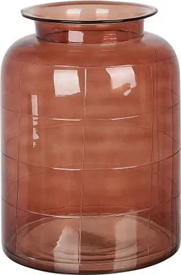 Produktbild von BELIANI Blumenvase Goldbraun Glas 35 cm Groß mit Breiter Öffnung Getönt Handgefertigt Zylinderform Deko Accessoires Wohnzimmer Schlafzimmer Flur Kamin