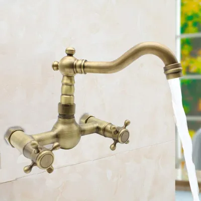 Produktbild von Starožitný umyvadlový kohoutek Umyvadlový nástěnný kohoutek Retro umyvadlový kohoutek Sprchová mosaz