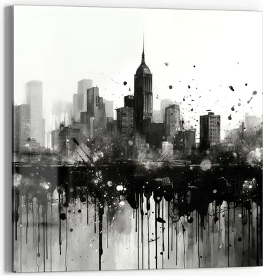 Produktbild von DEQORI Glasbild Echtglas 50x50 cm 'Stadt im Verfall' Wandbild Bild modern Deko