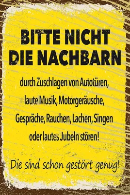 Produktbild von vianmo Holzschild 18x12 cm lustig Bitte nicht Nachbarn stören