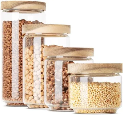 Produktbild von Gläser für die Küchenorganisation in Set mit Holzdeckel