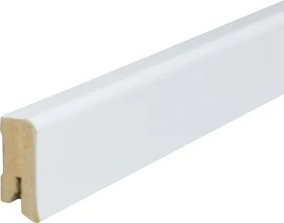 Produktbild von Sockelleiste MDF 16 x 40 x 2500 mm Weiß zum Kleben, Clipsen, Schrauben & Nageln MDF-Kern foliert Fußleiste by PROVISTON 2.5 Meter | 1 Stück