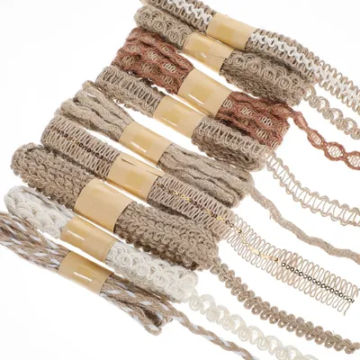 Produktbild von 9 Rollen Jute-Geschenkband für Bastelarbeiten und Dekoration