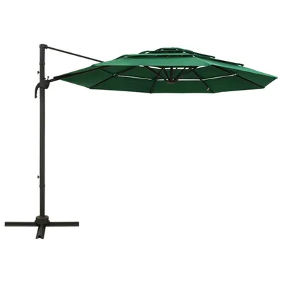 Produktbild von vidaXL Sonnenschirm mit Aluminium-Mast 4-lagig Grün 3x3 m