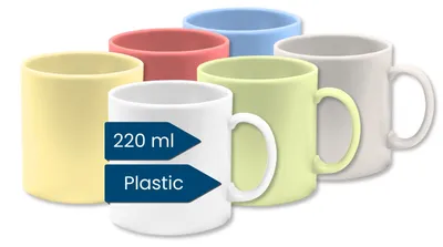Productafbeelding van Set van 6 plastic koffiekopjes voor kamperen