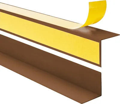 Obrázek produktu pro QUEST Rohová lišta PVC 15x15mm, 2m, Samolepicí, tvrdý ochranný roh na zeď, nalepené na vnější straně, KTZ,L profil, bronz