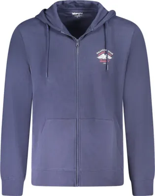 Produktbild von WRANGLER Herren, Sweatshirt GRAPHIC ZIP HOODIE, L, Blau, sweatjacke, damen,