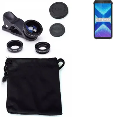 Produktbild von K-S-Trade Smartphone Kamera Linsen Set Kompatibel mit Blackview BV5500 Plus 3in1 Clip-On Kamera Adapter Macro Weitwinkel FishEye Fischauge Objektiv