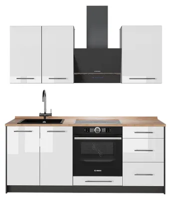 Obrázek produktu pro Jednotková kuchyně Vicco Fame-Line Bílá vysoký lesk/Antracit 190 cm, PD Dub, Model 64864