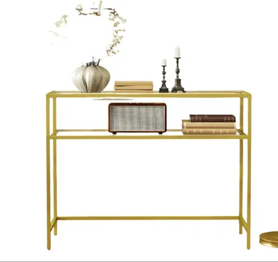 Produktbild von Konsolentisch – Gold – Metall und Glas – 100 x 35 x 80 cm