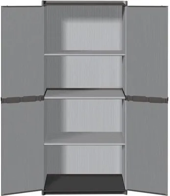 Produktbild von Hoch Resin Schrank mit 3 Regalen, Grau, abschließbar
