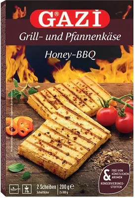Produktbild von Gazi Grill- und Pfannenkäse Honey-BBQ 10x 200g 45% Fett i.Tr. Schnittkäse würzig