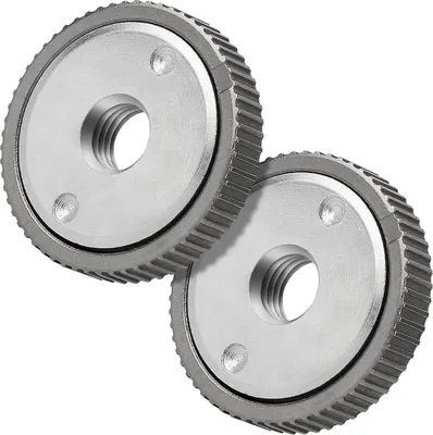Produktbild von Schnellspannmutter M14 Zubehör Winkelschleifer Selbstsichernde Druckplatte für alle Winkelschleifer von AEG, Black und Decker Flex, Makita etc, Silber