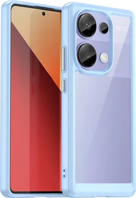 Produktbild von Schutzhülle für Xiaomi Redmi Note 13 Pro 4G Klar Rückseite Stoßfeste TPU Silikon Bumper Hülle Blau