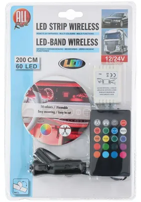 Produktbild von All Ride LED-Streifen 16 Farben 2 Meter Fernbedienung Dimmbar 60 LEDs