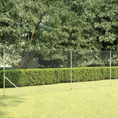 Productafbeelding van Gaashek Met Palen Gegalvaniseerd Staal Zilverkleurig 15x1.5 Meter