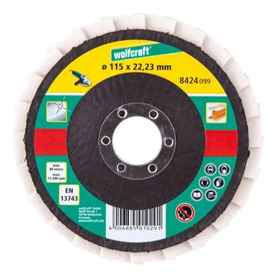 Imagen del producto de Disco de lija con láminas de fieltro, Ø 115 x 22,23 mm, marca Wolfcraft