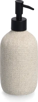 Immagine prodotto di Distributore di sapone Zeller "Natural", poliresina, beige, 370 ml, circa Ø 8 x 19,8 cm
