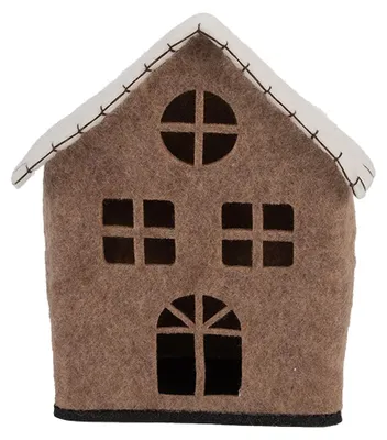 Produktbild von Clayre & Eef Dekorationsfigur Haus 17x9x19 cm Braun Textil