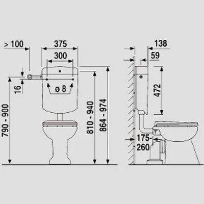 Produktbild von SANIT 91.A04.01..0099 Spülkasten bonito duo (6-9L)