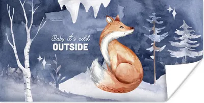 Produktbild von MuchoWow® Poster Fuchs - Winter - Schnee 40x20 cm - Poster für die Wand - Poster Schlafzimmer