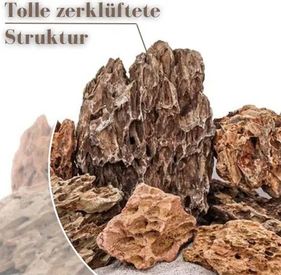 Produktbild von Aquarium Natursteine Drachensteine 25kg Mix Größe S bis XXL