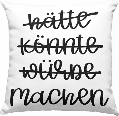 Produktbild von Trendation - Hätte Könnte Würde Machen Deko-Kissen mit Füllung 40x40 Motivation Entrepreneur  Deko-Kissen mit Füllung 40x40 Sprüche Selbstständig (Blau)