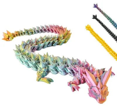Produktbild von Dekofigur 3D Drache – 22 cm | Fantasy Sammlerfigur – Rot-Gelb-Grün