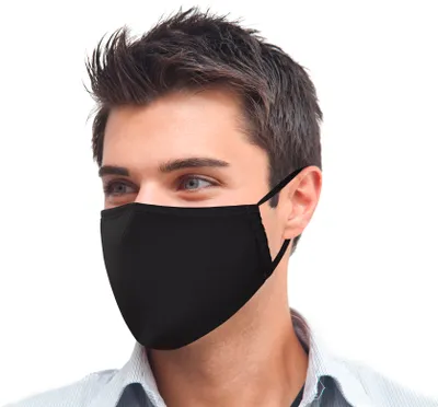 Produktbild von PRECORN Mund- & Nasenmaske Mund Nasen Schutzmaske in schwarz Mundschutz Maske 3-lagig Wiederverwendbare Masken 100% Baumwolle