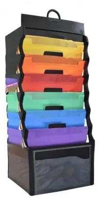 Produktbild von Ultiluxe Wand Organizer - 6 Fächer - Dokumenten Halter - Zeitschriftenhalter - 36 x 26 cm - Hängender Organizer - Kunststoff - Schwarz