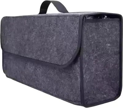 Immagine prodotto di Organizzatore per il bagagliaio dell'auto - Contenitore per auto - Sistema di organizzazione per auto - Materiale in feltro pieghevole - 25x10x25 cm - Grigio