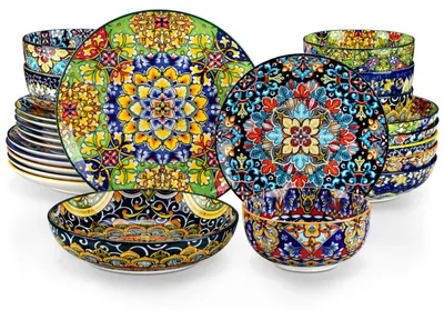 Obrázok produktu pre Súpravy riadu pre 24 osôb, taniere a príbory, porcelánové misky pre 6 osôb