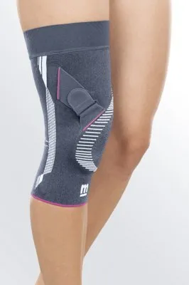 Produktbild von Kniebandage Genumedi PT extraweit mit Haftband, silber>>>>Gr. IV links