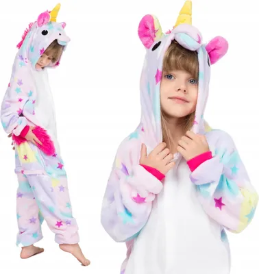 Produktbild von Kigurumi Onesie Pyjamas für Kinder Einhorn Stern, Größe 140