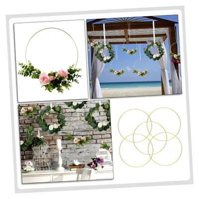 Produktbild von 5 Stück Metallringe für DIY-Dekoration und Kranzgestaltung