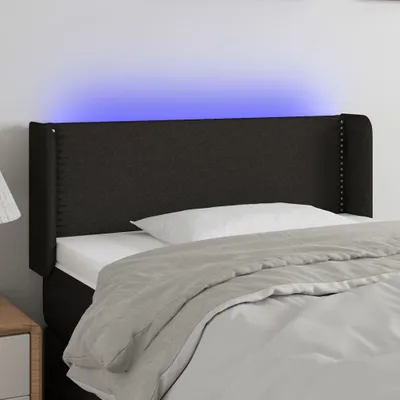 Produktbild von The Living Store LED Kopfteil Schwarz 93x16x78/88 cm Stoff