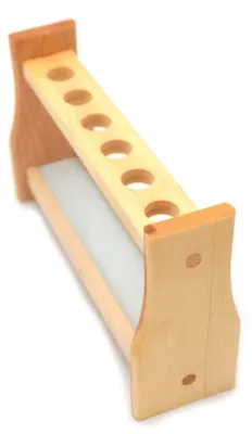 Reagenzglasständer aus Holz, 6 Plätze, 21 mm Loch, 25 ml