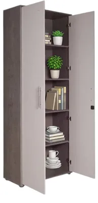 Produktbild von Aveto - Mehrzweckschrank 2 Türen, 79x34h cm Weiß, 4 Regale