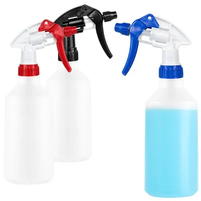 Zdjęcie produktu dla 3 butelki z rozpylaczem, pojemność 500 ml, odporne na działanie chemikaliów
