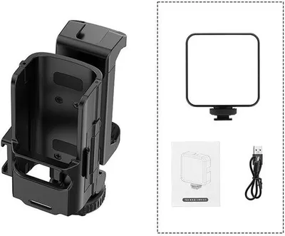 Obrázek produktu pro Pouzdro na stativ pro smartphone, otočné o 360 stupňů, včetně LED světla