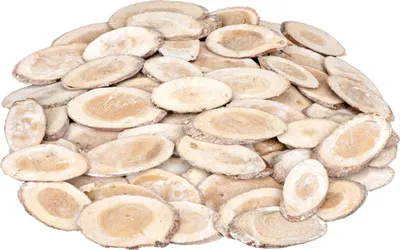 Produktbild von Holzscheiben oval weiß 0,5kg ca. 5-7x4x0,5cm